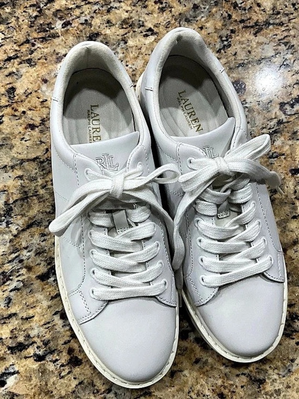 Lauren Ralph Lauren Angeline 4-SK-LTL White Leather Sneakers US 8.5